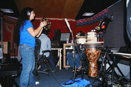 22. Percussion overdubs upstairs in Stu Stu Studio